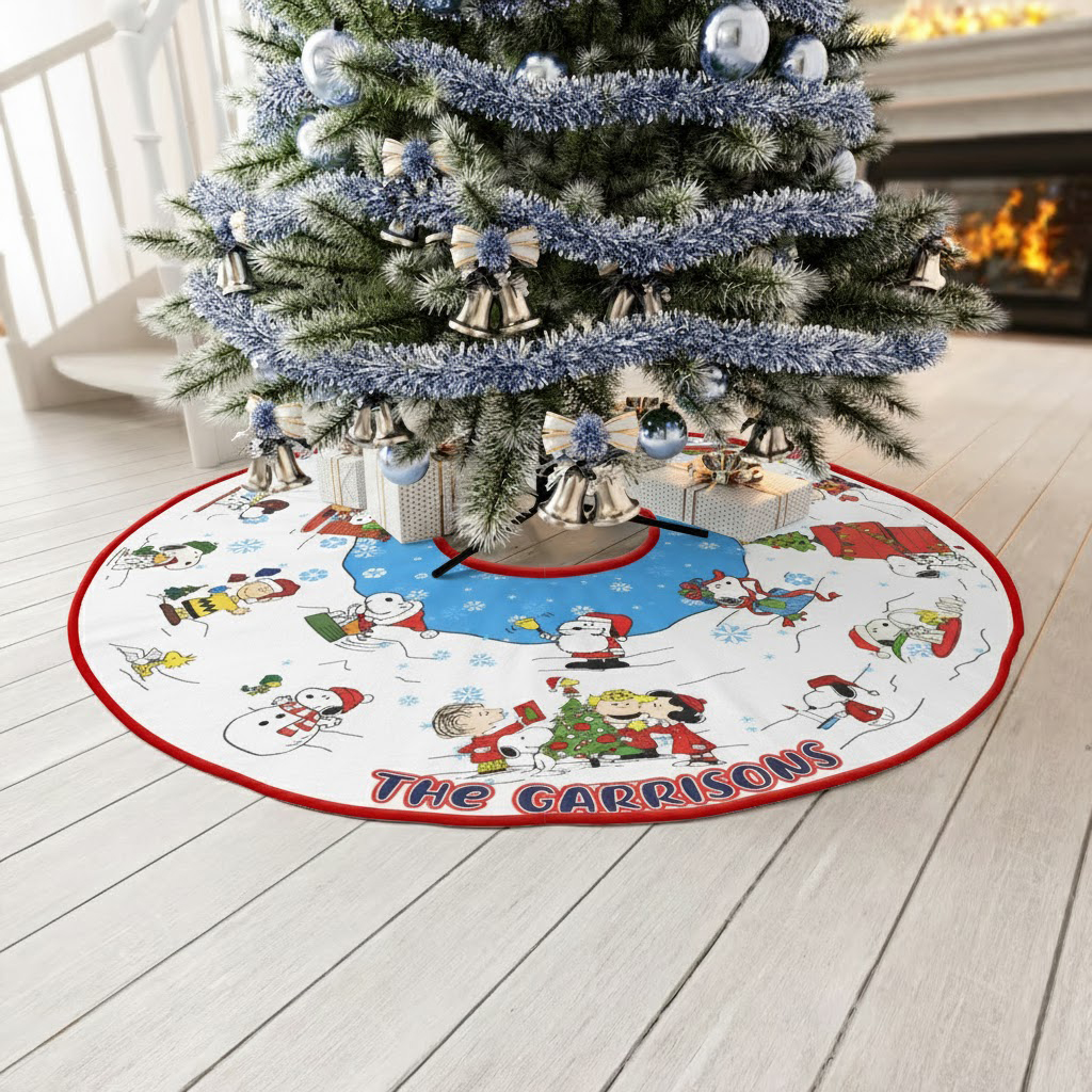 Personalized Snoopy Christmas Tree Skirt
