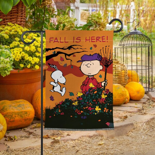 Alternative view of Snoopy Fall Is Here Garden Flag