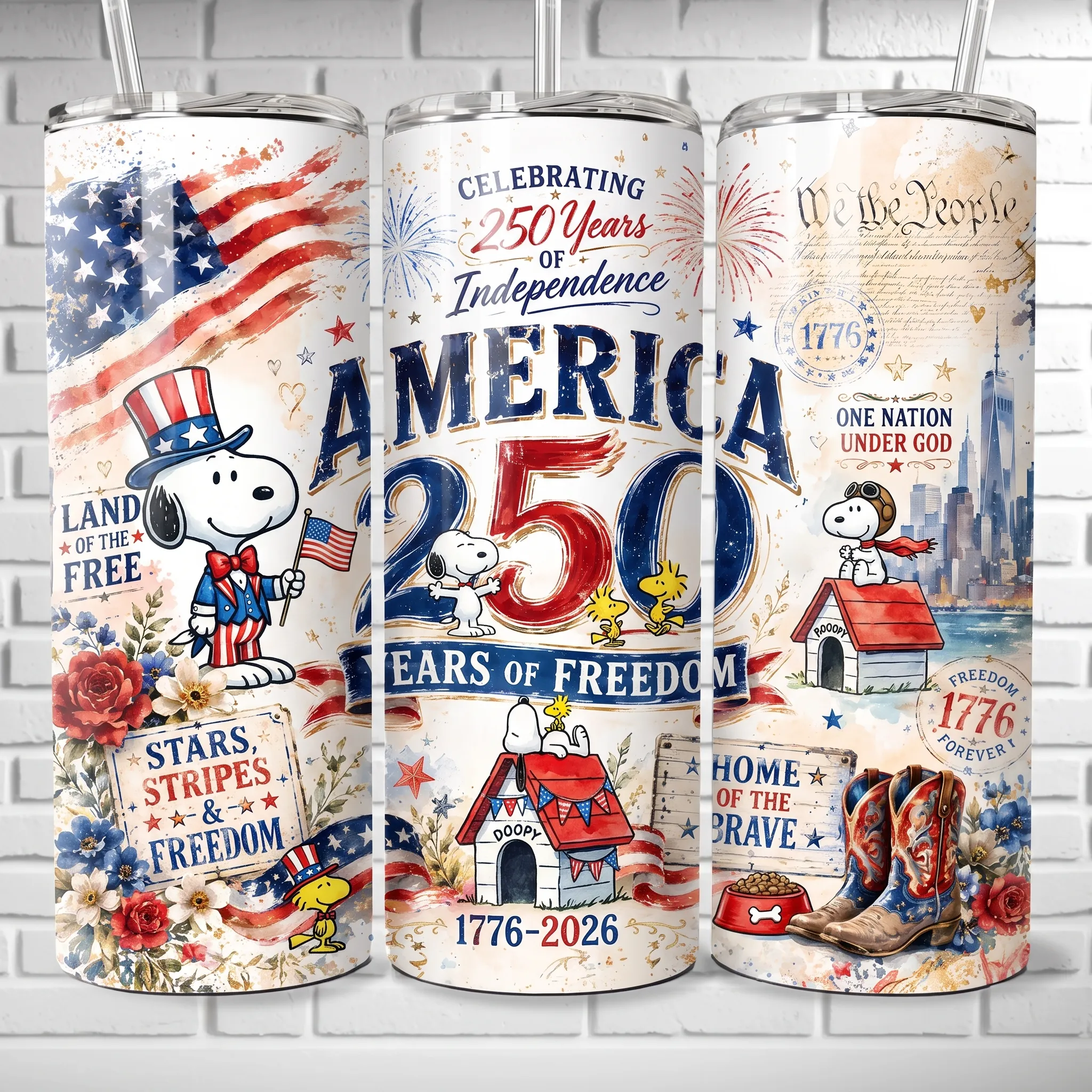 Snoopy 250 Years of America Tumbler Cup-THK132298