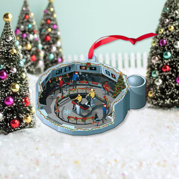 Alternative view of Star Trek NCC-1701 2255-2269 Bridge Enterprise Christmas Ornament
