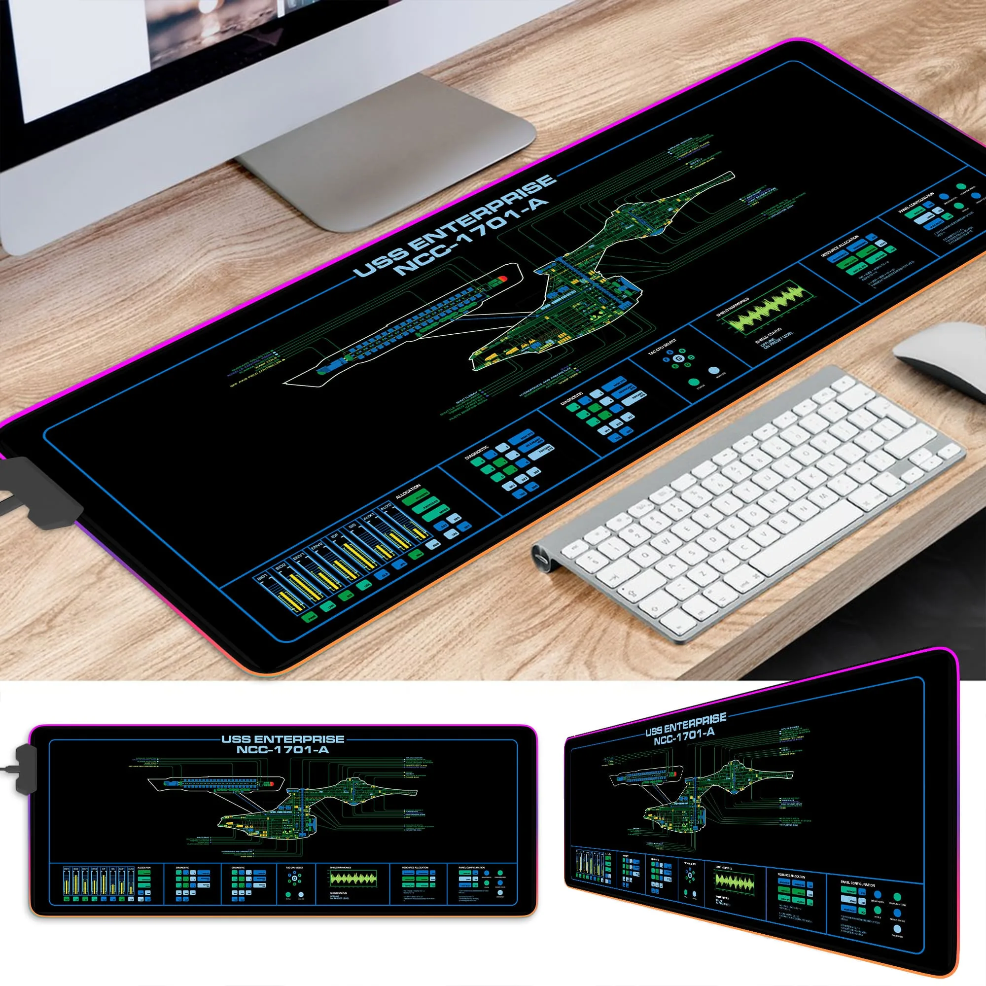 Star Trek U.S.S. Enterprise 1701-A LED Desk Mat 114058 - Image 3