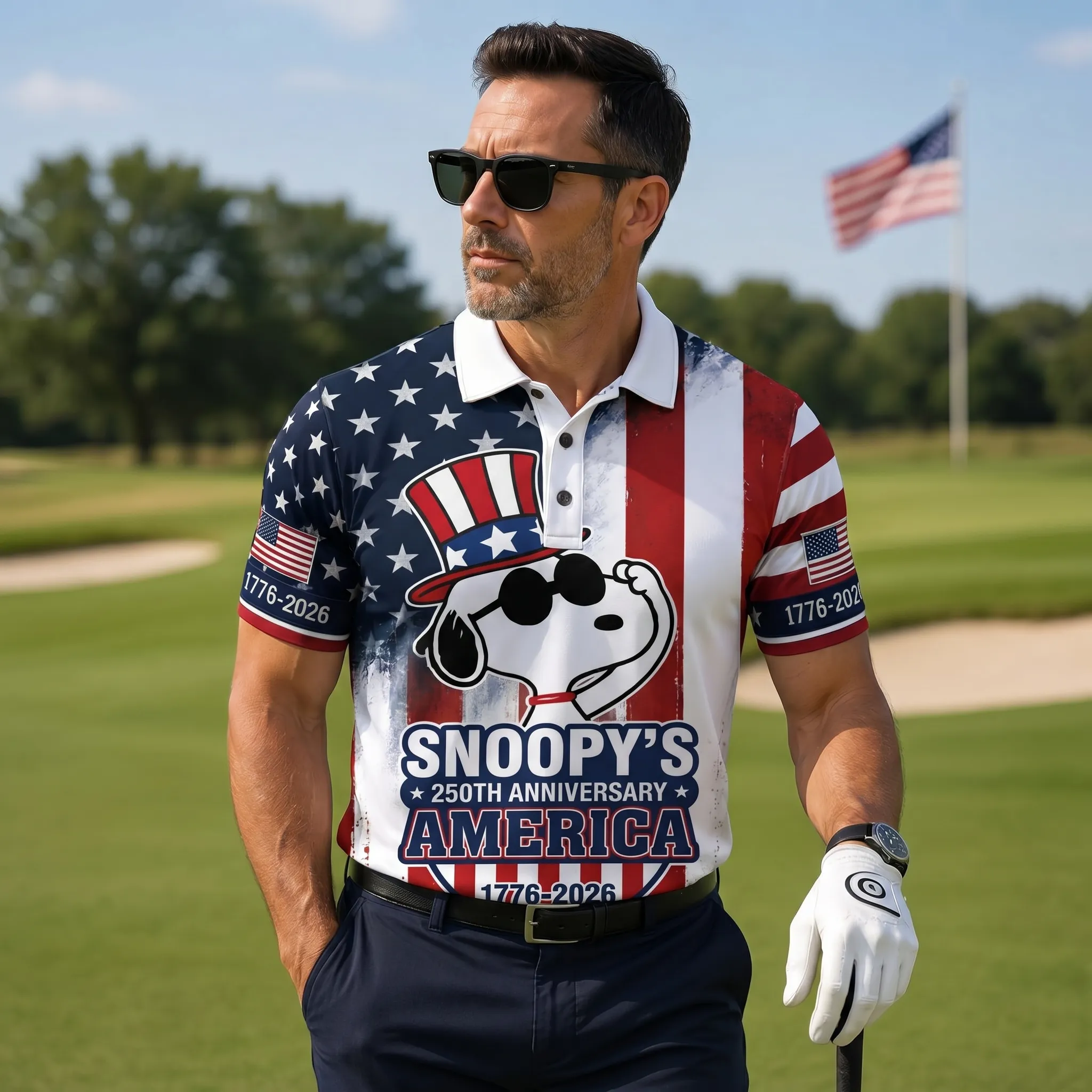 Snoopy 250 Years of America Polo Shirt -THK131534 - Image 2