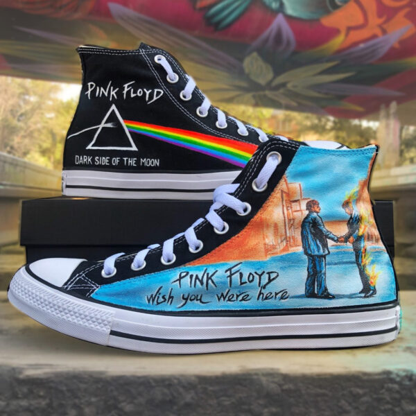 Pink Floyd Canvas Shoes – Wish You Were Here Dark Side Of The Moon Draw Style 2