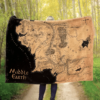 Tolkien Fantasy Map Middle-earth LOTR Blanket
