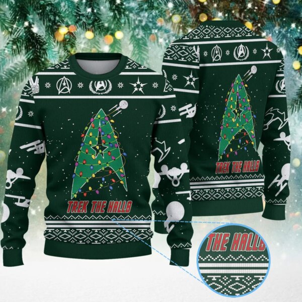 Star Trek The Halls Christmas Knitted Sweater