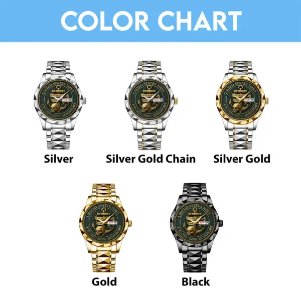 US Navy 250th Anniversary Alloy Luxury Quartz Watch - Image 4