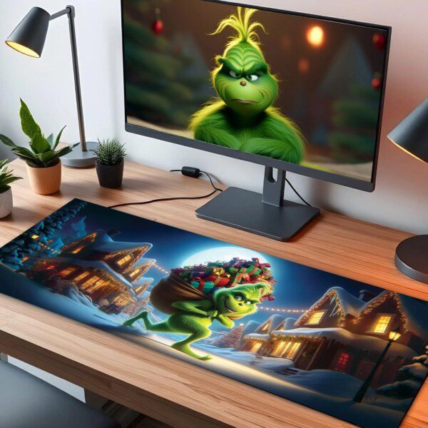 Alternative view of Santa Grinch on Street LED Desk Mat