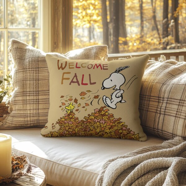 Alternative view of Snoopy & Woodstock Fall Pillow