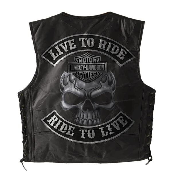 Harley Davidson Sleeveless Leather Jacket - Premium Comfort - Image 3