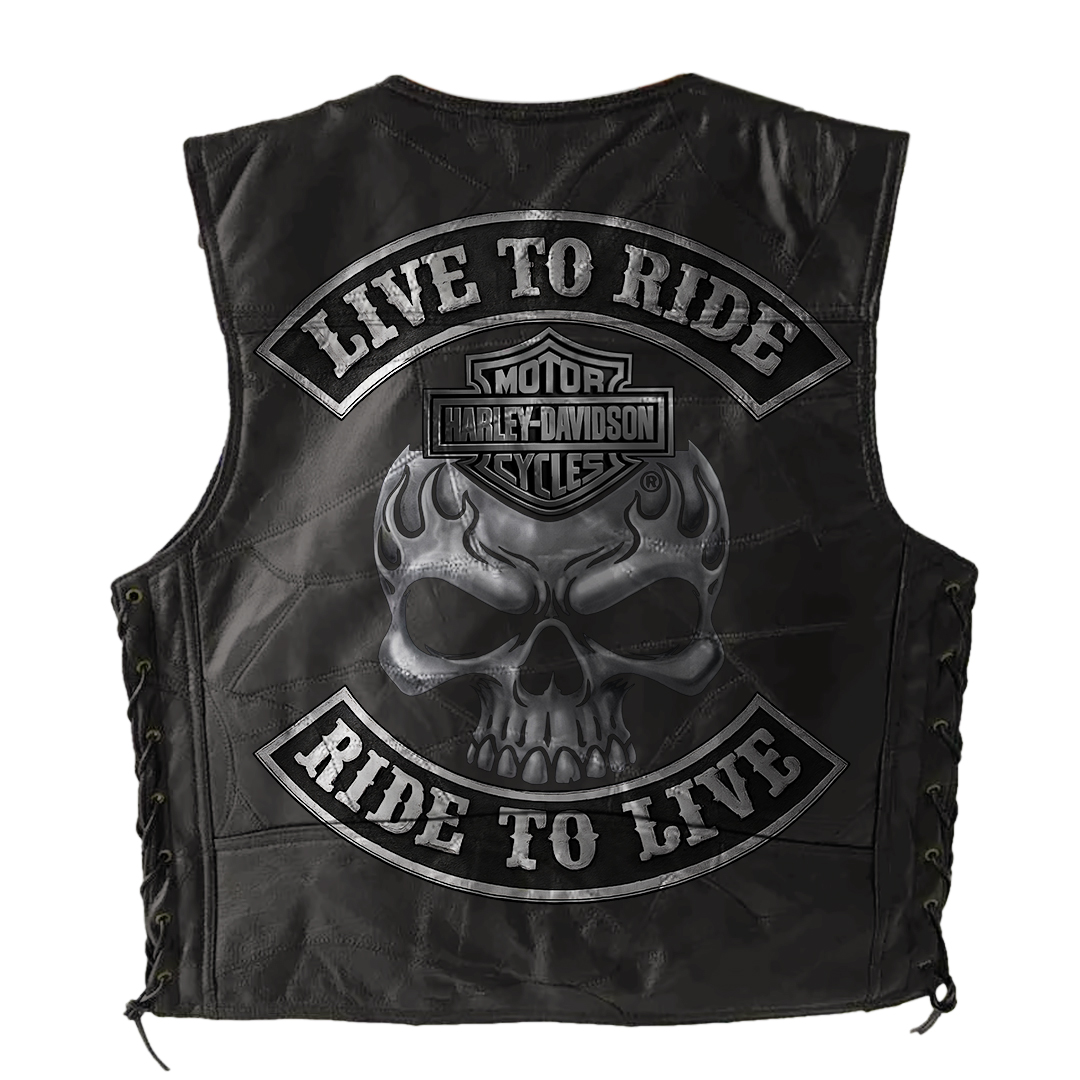Harley Davidson Sleeveless Leather Jacket - Premium Comfort - Image 3