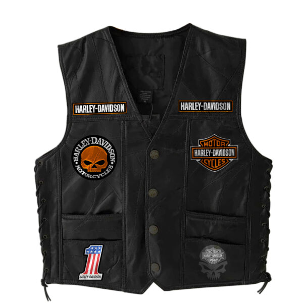 Alternative view of Harley Davidson Sleeveless Leather Jacket - Premium Comfort