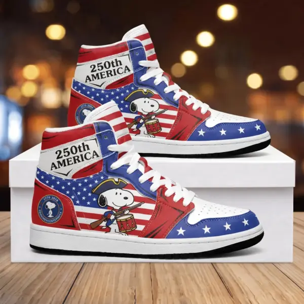 Alternative view of Snoopy 250 Years of America Air Jordan High Top Shoes