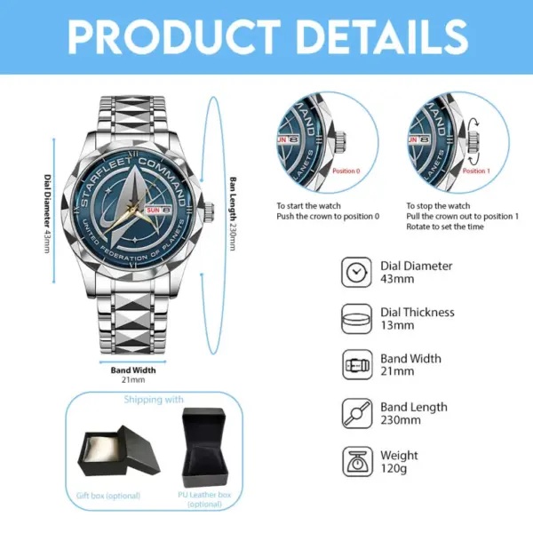 Star Trek Alloy Luxury Quartz Watch -THK122008 - Image 4