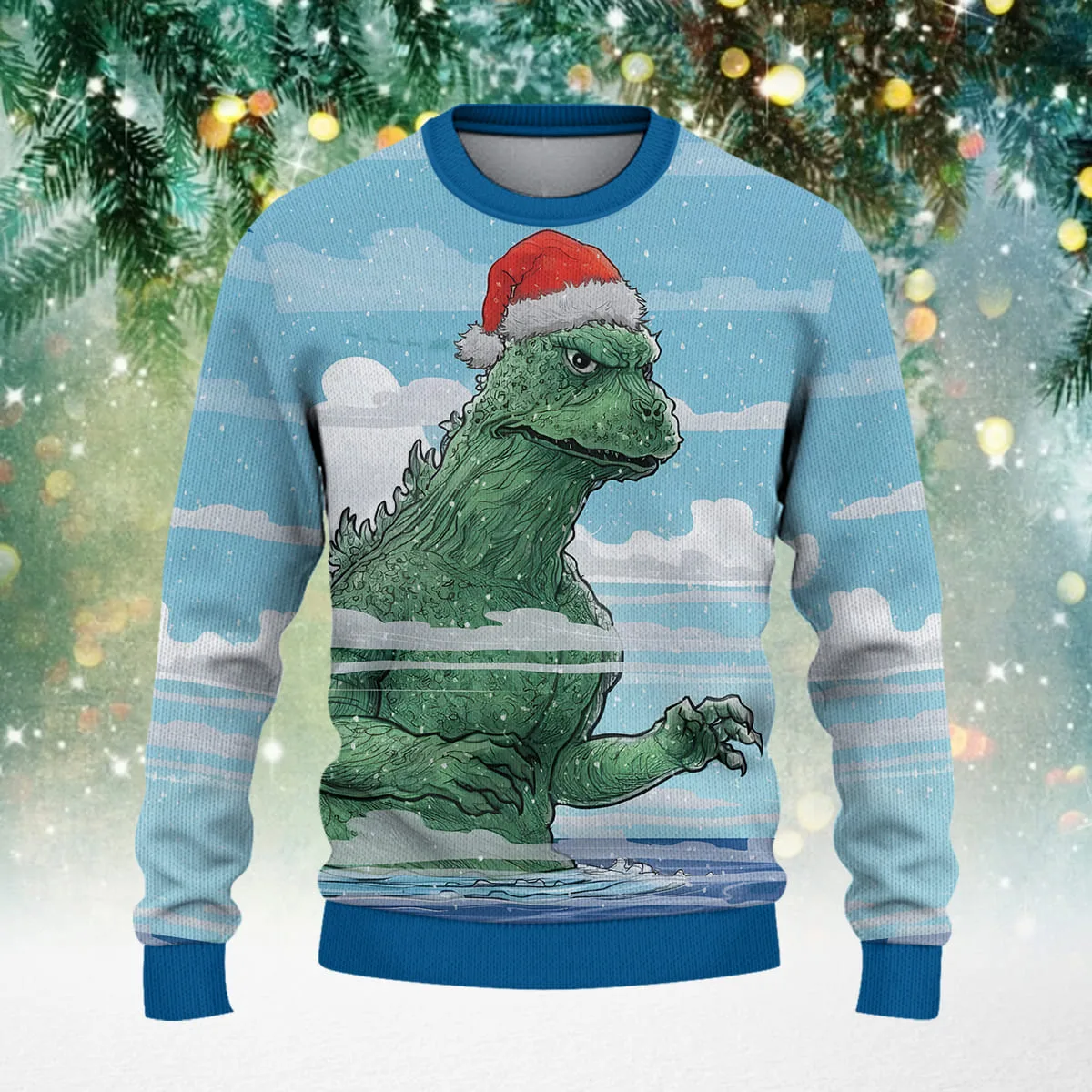 Godzilla Version 2 Christmas Knitted Sweater - Image 2