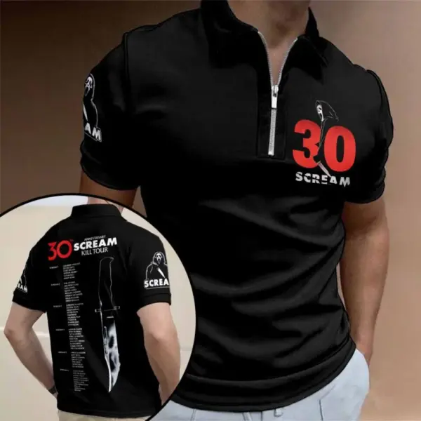 Scream 30th Anniversary Zip Polo Shirt - Image 3