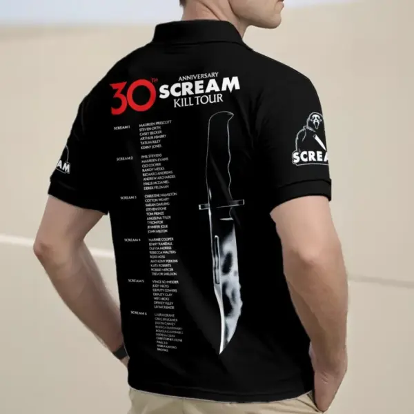 Scream 30th Anniversary Zip Polo Shirt - Image 4