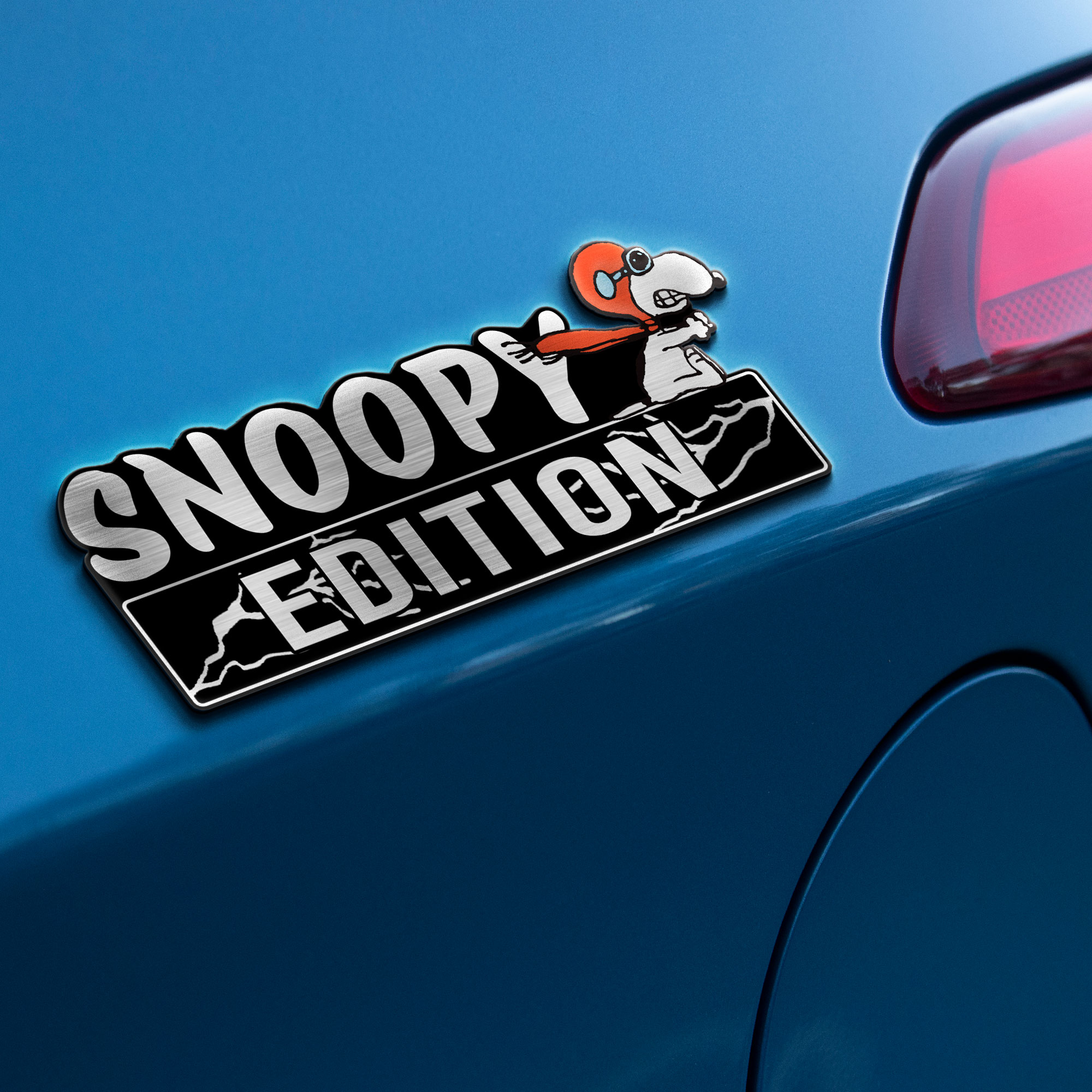 Snoopy In Red Baron Edition 3D Inlayed Car Name Badge - Image 4