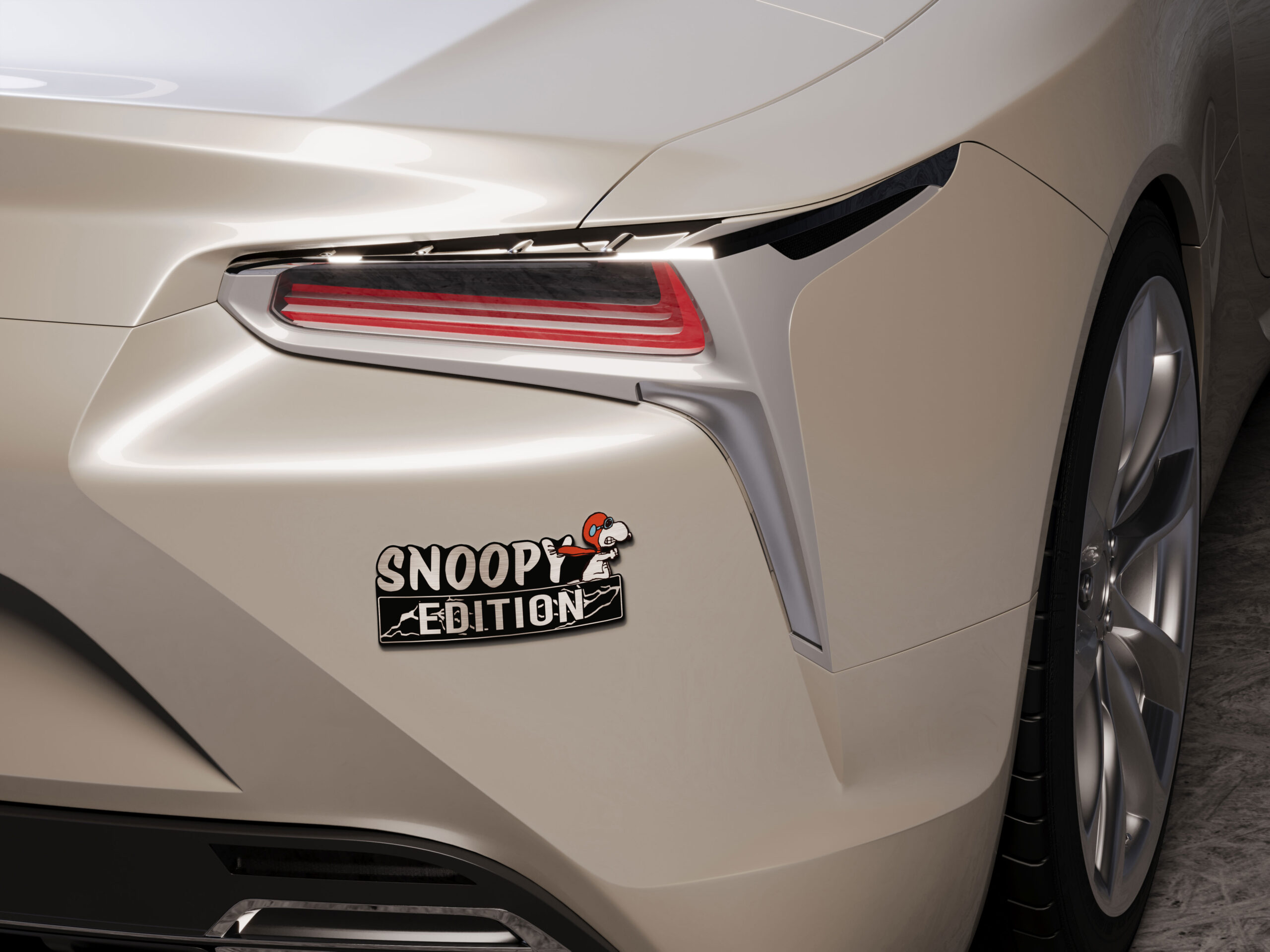 Snoopy In Red Baron Edition 3D Inlayed Car Name Badge - Image 5
