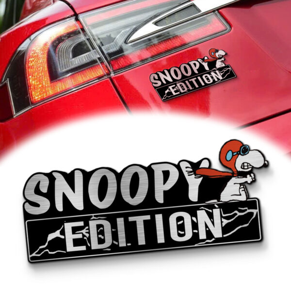 Snoopy In Red Baron Edition 3D Inlayed Car Name Badge