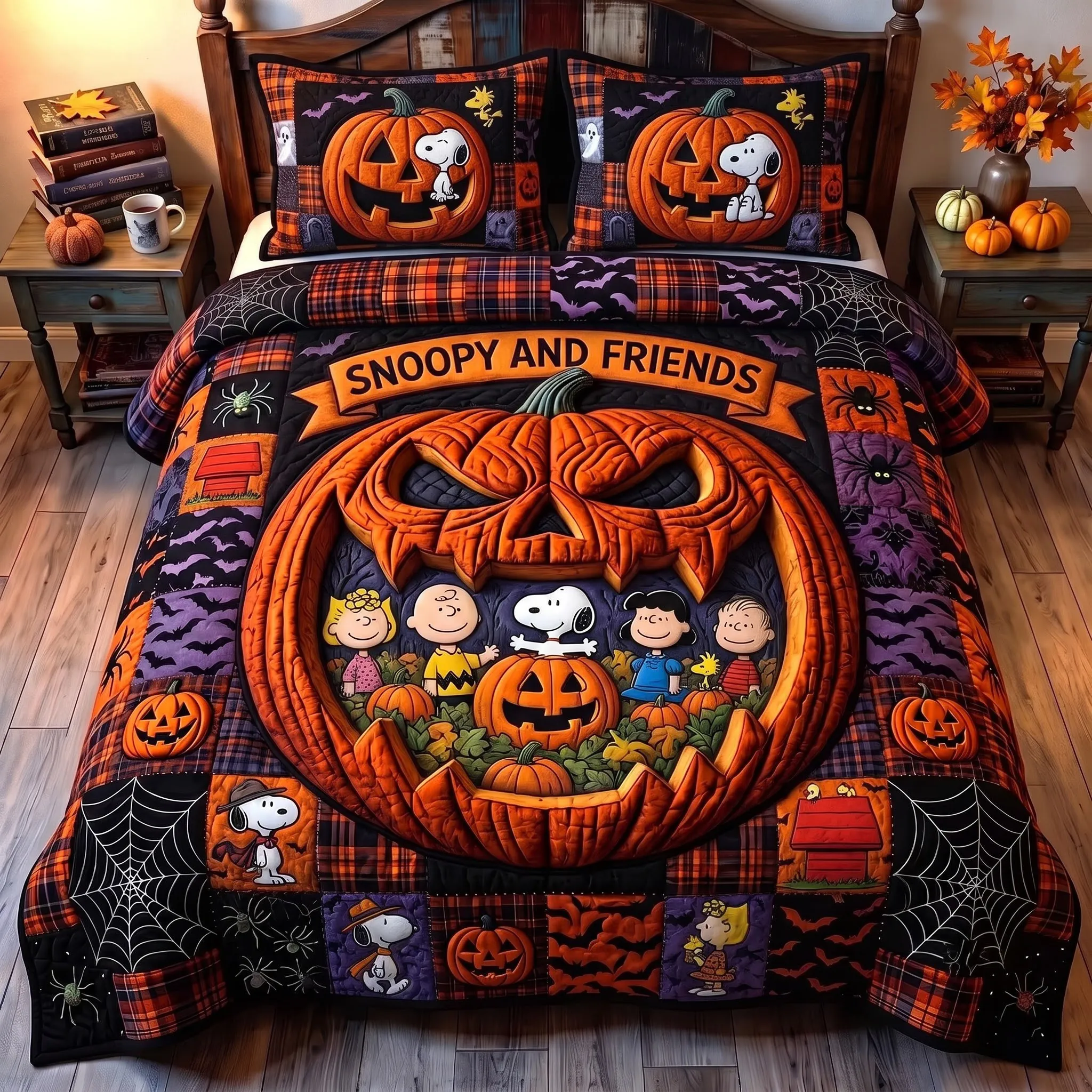 Peanuts Halloween Night Magic Quilt Bedding Set-THK136877