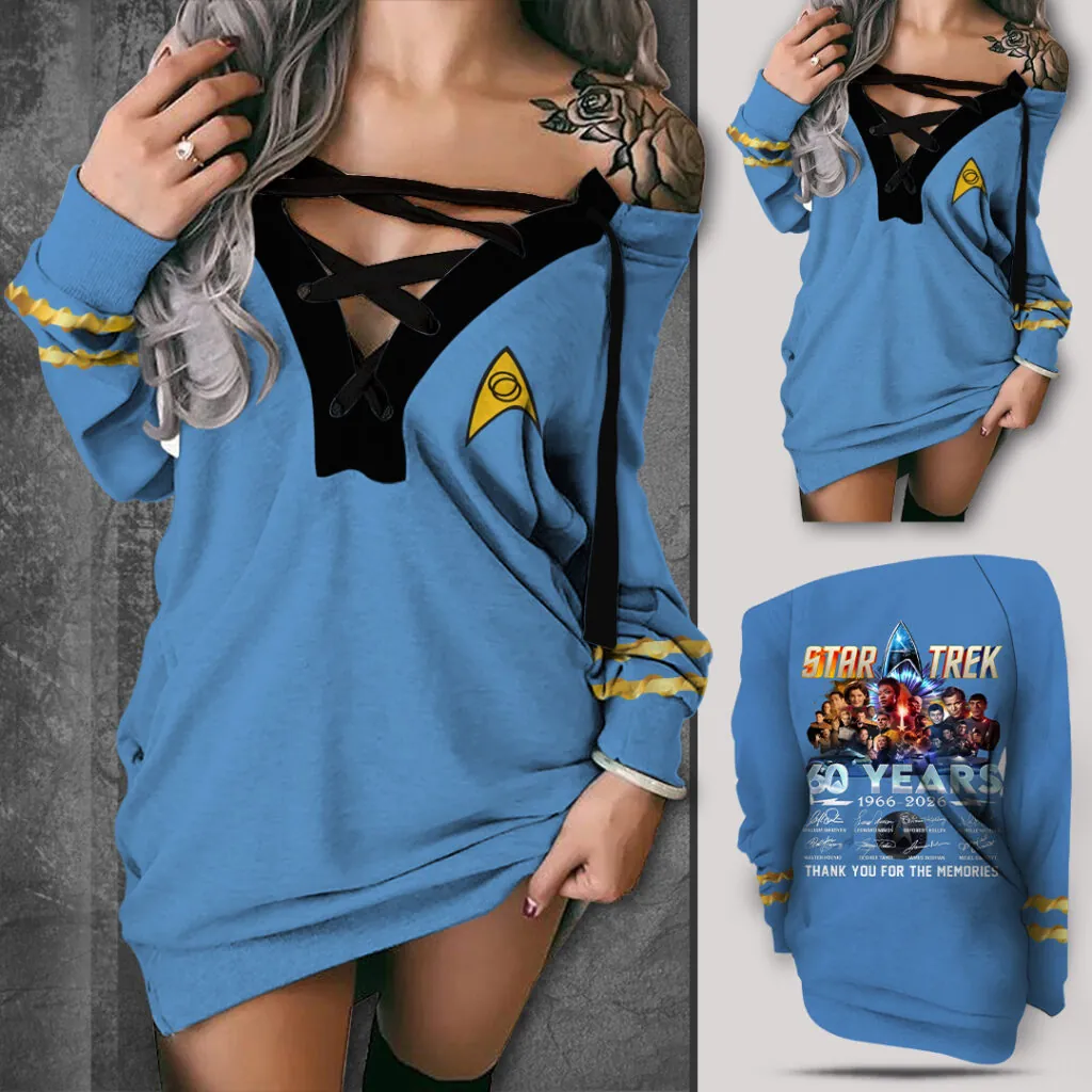 Star Trek 60th Anniversary 2026 3D Women’s Lace-Up Sweatshirt - Image 2