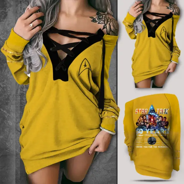 Star Trek 60th Anniversary 2026 3D Women’s Lace-Up Sweatshirt - Image 3