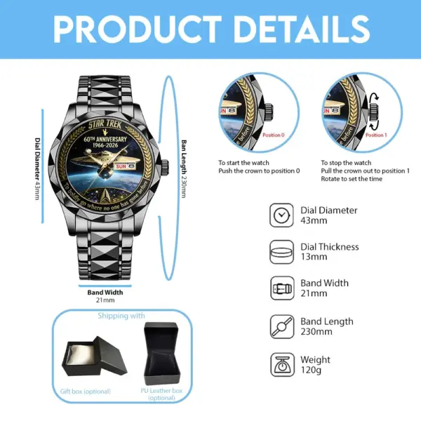 Star Trek 60th Anniversary 2026 Black Stainless Steel Watch-THK123567 - Image 3