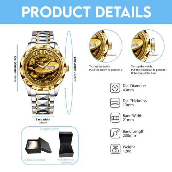 Star Trek Alloy Luxury Quartz Watch -THK124501 - Image 4