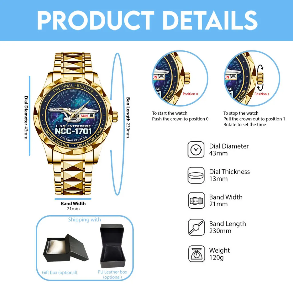 Star Trek Alloy Luxury Quartz Watch -THK124901 - Image 3