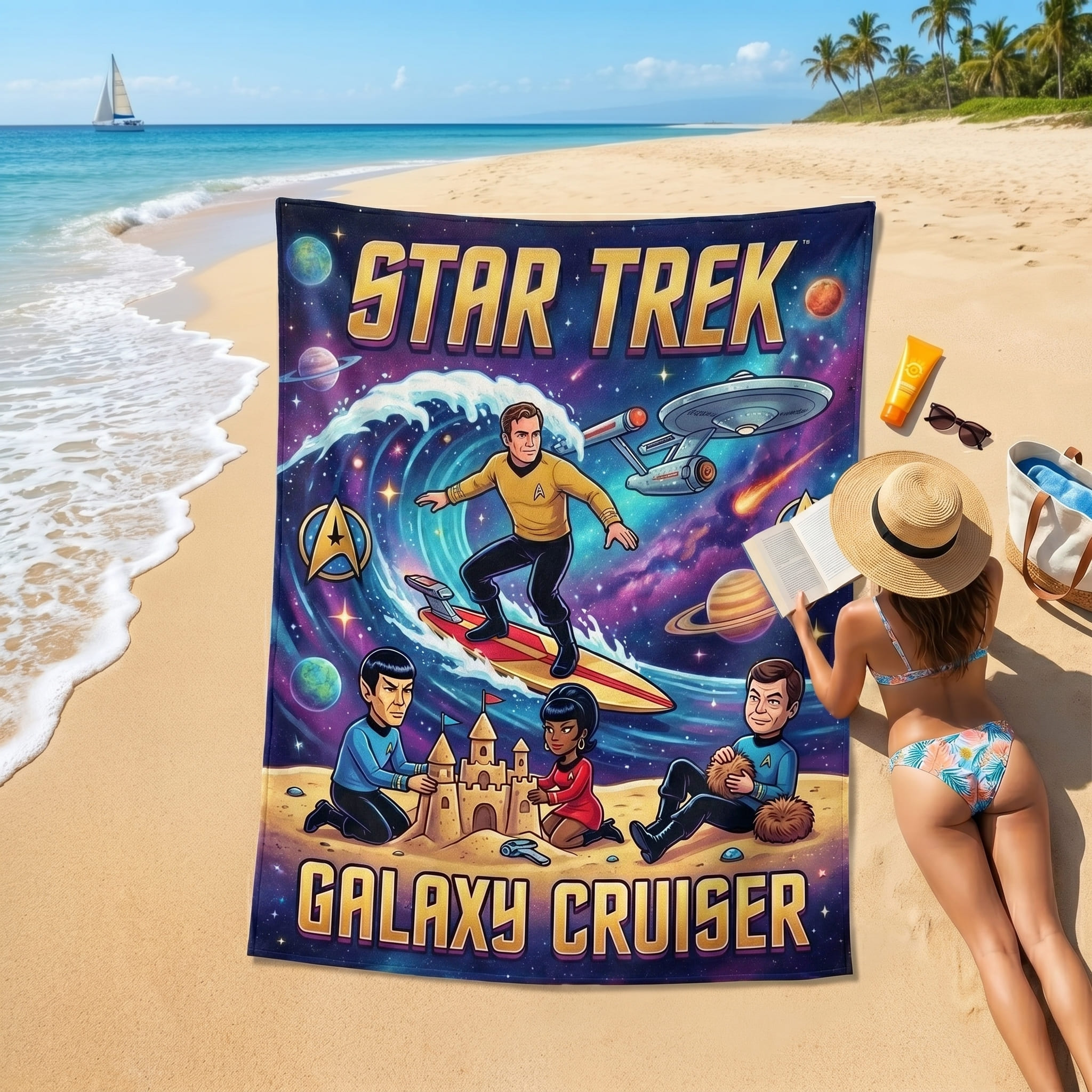 Premium Star Trek Galaxy Cruiser Beach Towel-THK127037 - Image 3