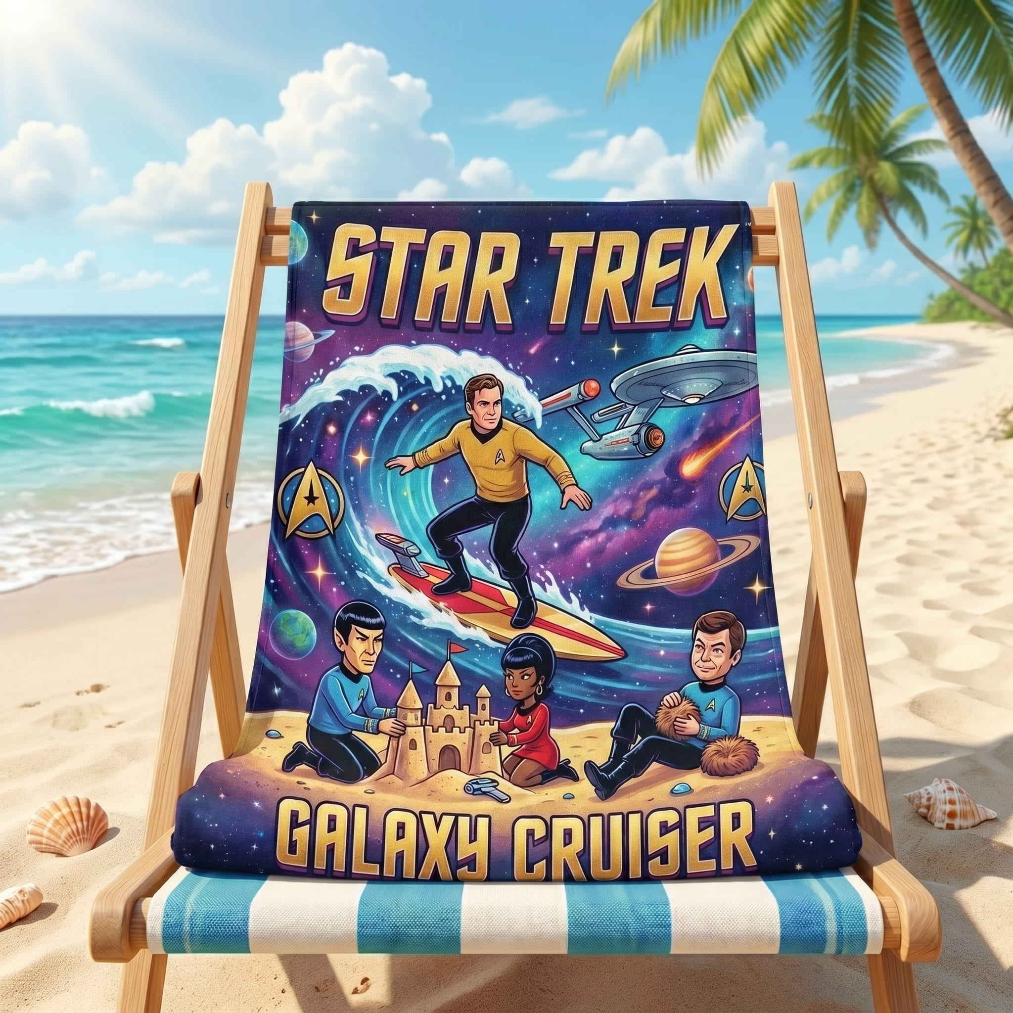 Premium Star Trek Galaxy Cruiser Beach Towel-THK127037 - Image 2