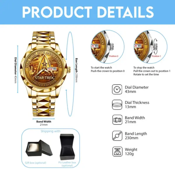 Star Trek Alloy Luxury Quartz Watch -THK124422 - Image 4