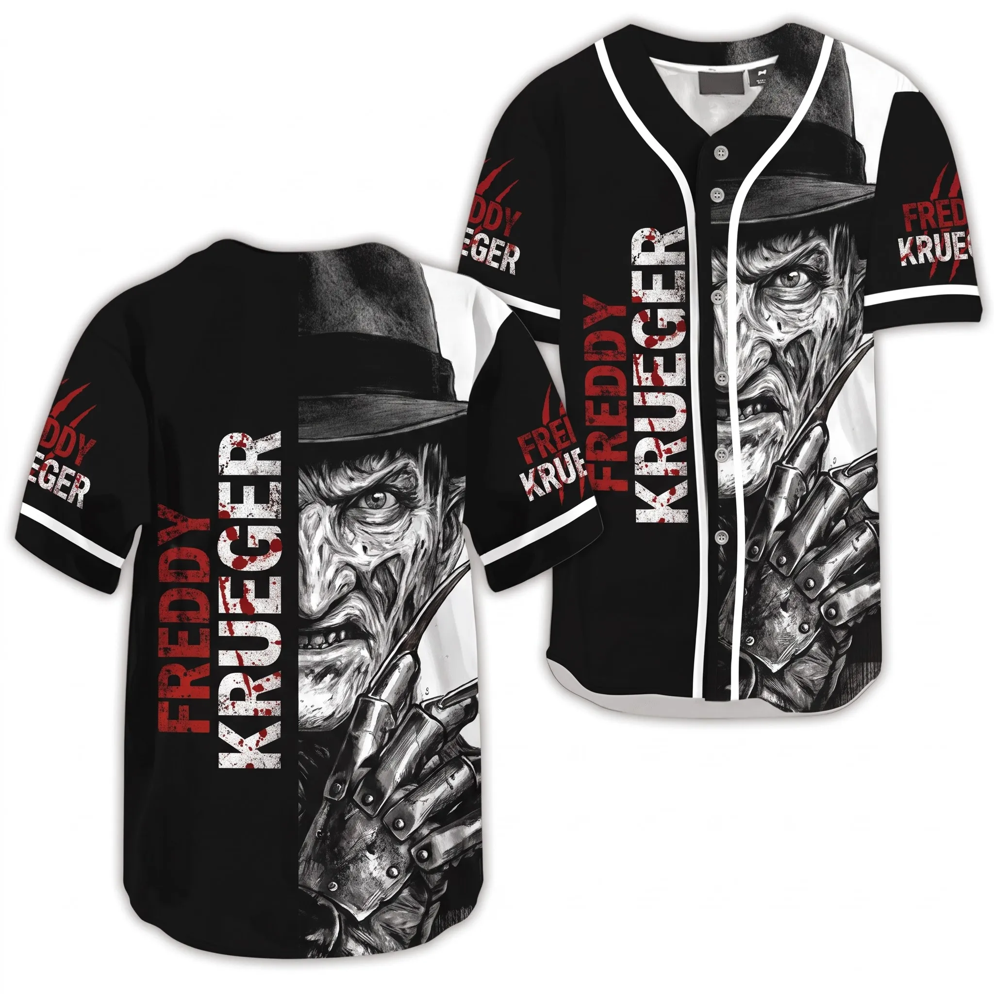Freddy Krueger Halloween Baseball Jersey