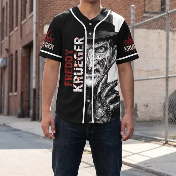 Alternative view of Freddy Krueger Halloween Baseball Jersey