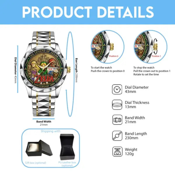 The Legend of Zelda 40th Anniversary Alloy Luxury Quartz Watch-THK122216 - Image 5
