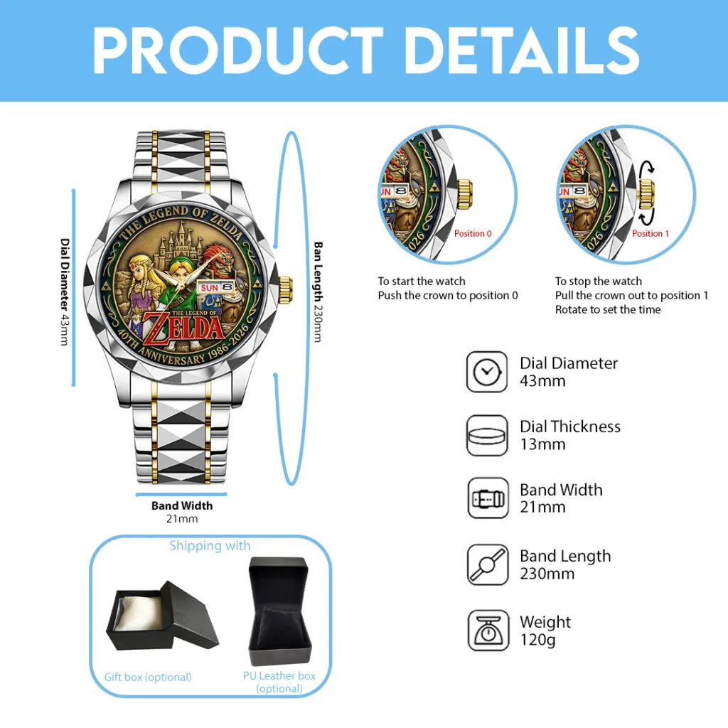 The Legend of Zelda 40th Anniversary Alloy Luxury Quartz Watch-THK122216 - Image 5
