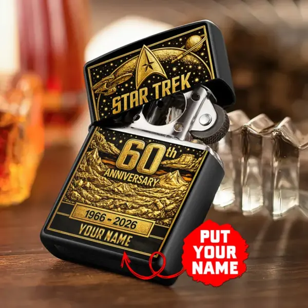 Alternative view of Personalized Star Trek 60th Anniversary Zippo Lighter Case (No Insert)