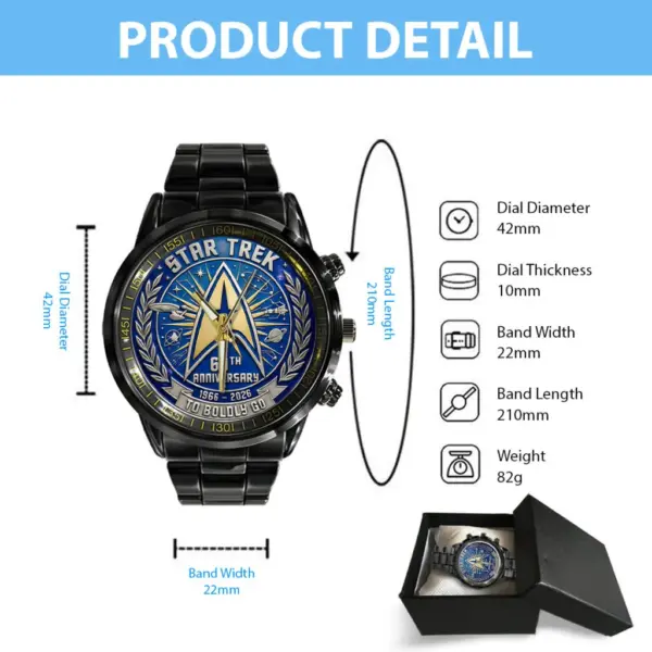 Star Trek 60th Anniversary 2026 Black Stainless Steel Watch-THK124716 - Image 5