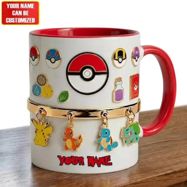 Alternative view of Pokemon Anniversary Mug - Personalized Monster Trainer Accent Mug
