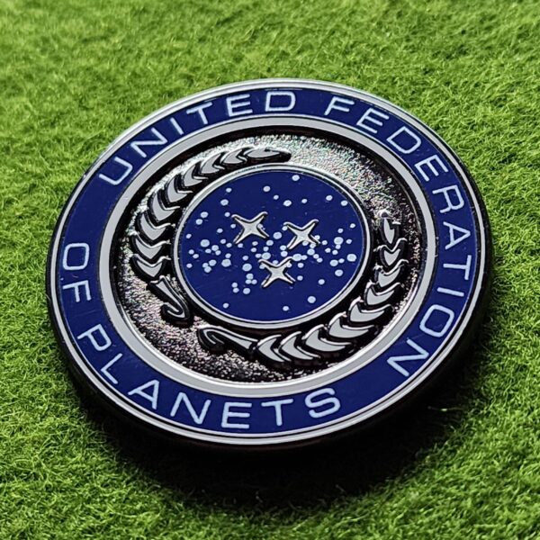 Alternative view of United Federation of Planets Metal Enamel Pin
