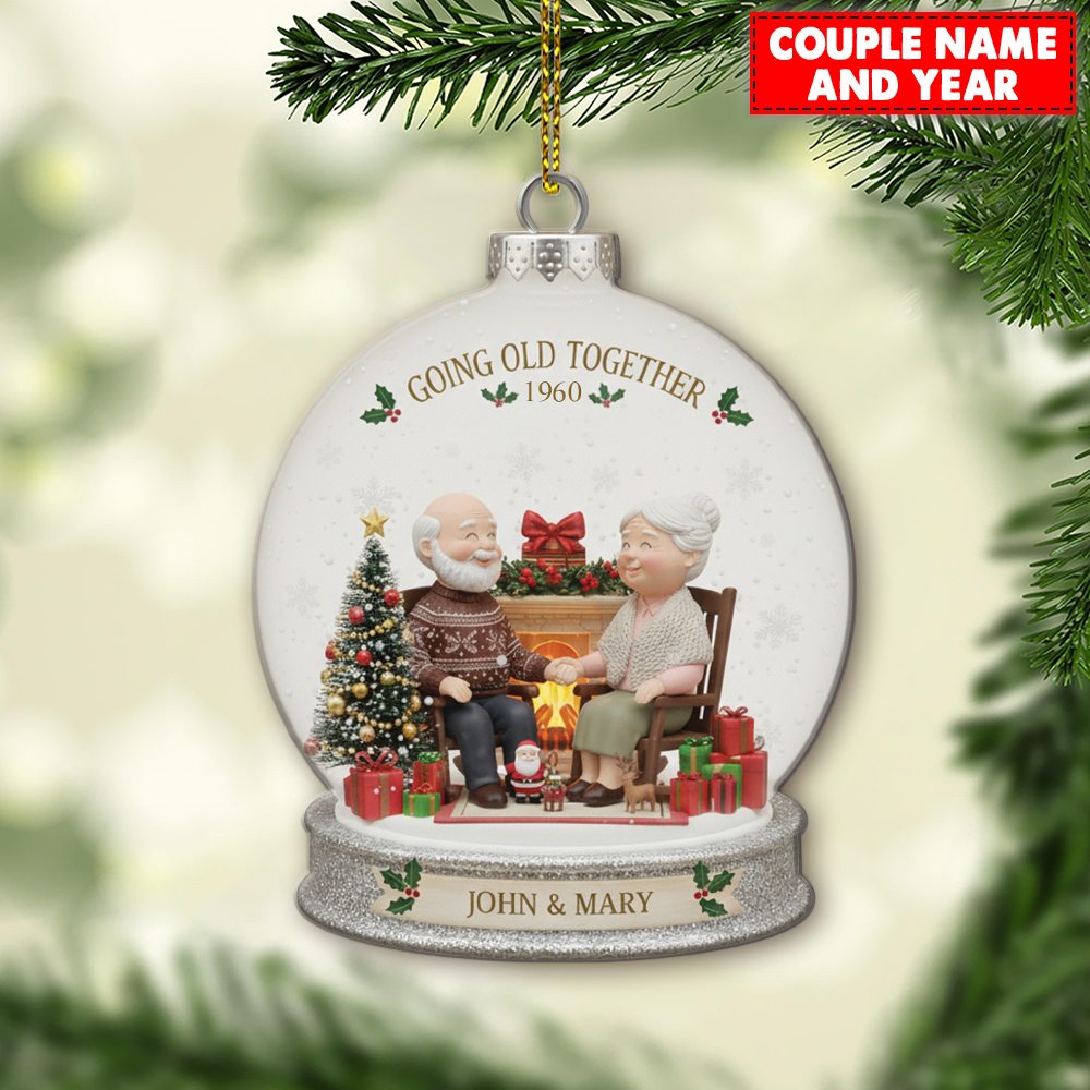 Personalized Going Old Together Couple Christmas Ornament - Image 2