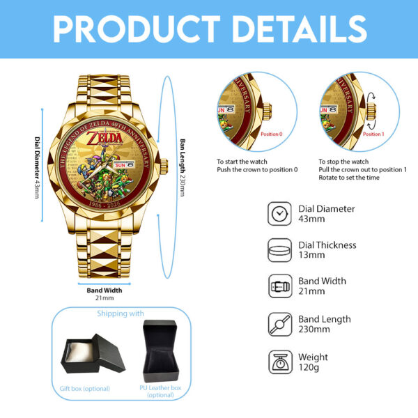 The Legend of Zelda 40th Anniversary Alloy Luxury Quartz Watch-THK122862 - Image 4