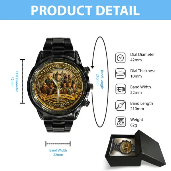The Lord of the Rings 25th Anniversary Black Stainless Steel Watch-THK122440 - Image 4