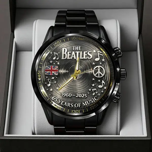 The Beatles 65th Anniversary Black Stainless Steel Watch - Image 5