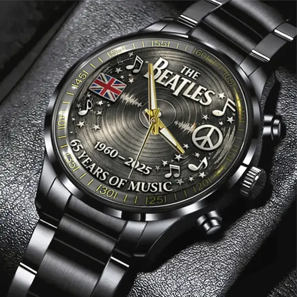The Beatles 65th Anniversary Black Stainless Steel Watch