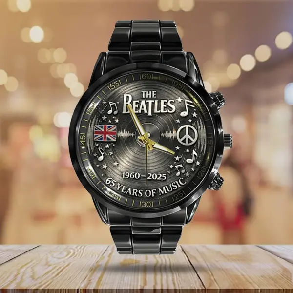 The Beatles 65th Anniversary Black Stainless Steel Watch - Image 4