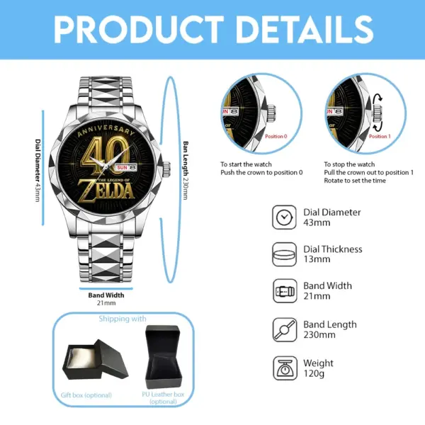 The Legend of Zelda 40th Anniversary Alloy Luxury Quartz Watch-THK122774 - Image 4