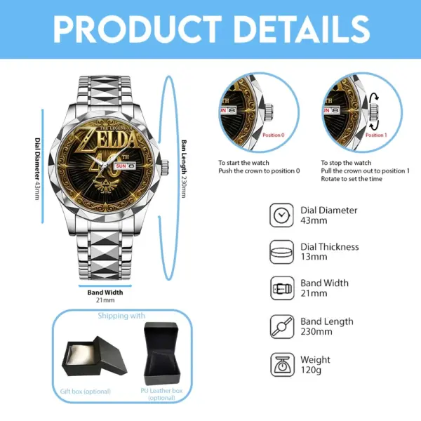 The Legend of Zelda 40th Anniversary Alloy Luxury Quartz Watch-THK122763 - Image 4