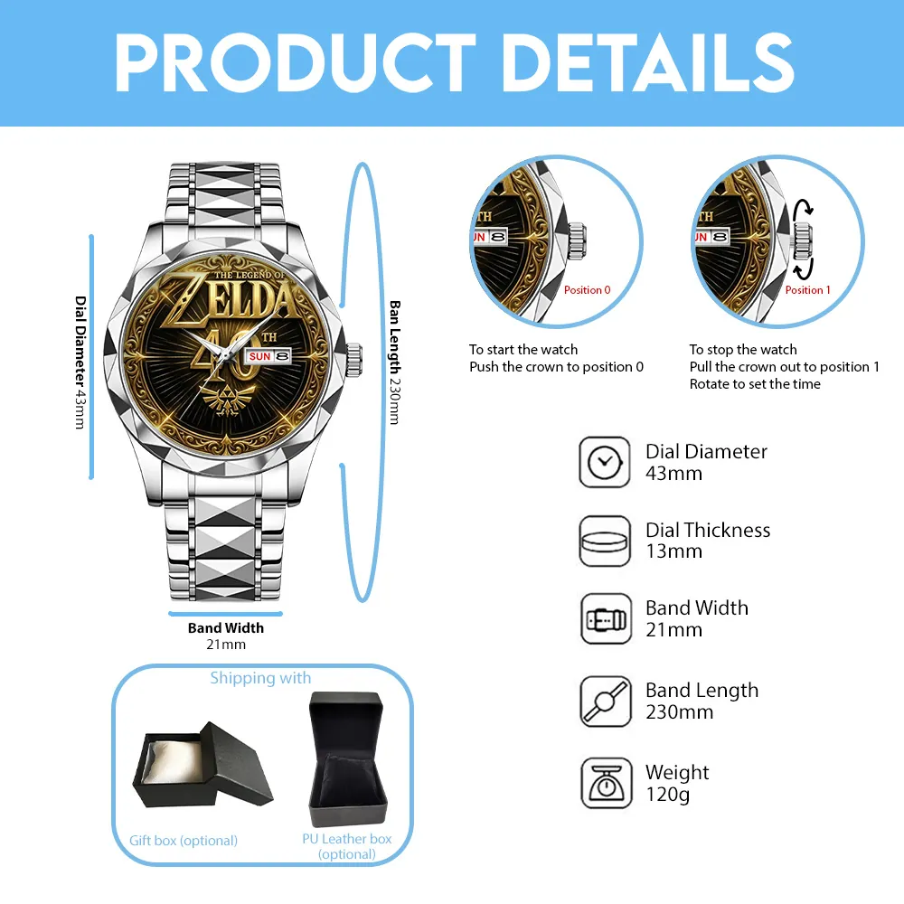 The Legend of Zelda 40th Anniversary Alloy Luxury Quartz Watch-THK122763 - Image 4