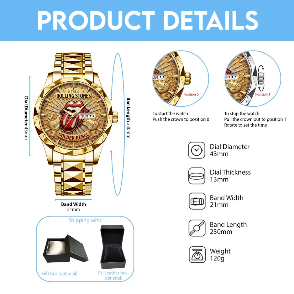The Rolling Stones Alloy Luxury Quartz Watch - Image 4